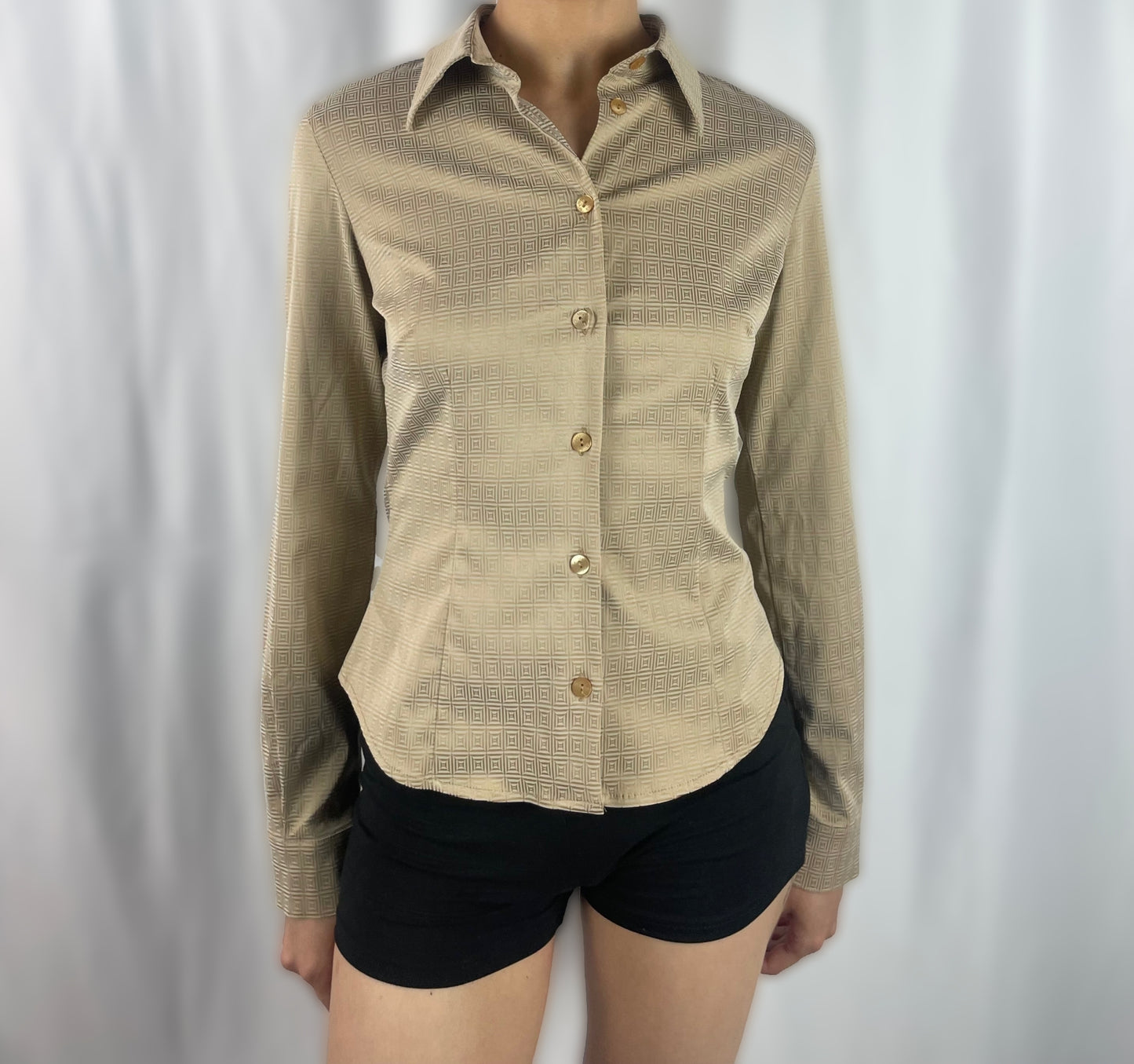 Byblos Blu Geometric Fitted Shirt - Made in Italy