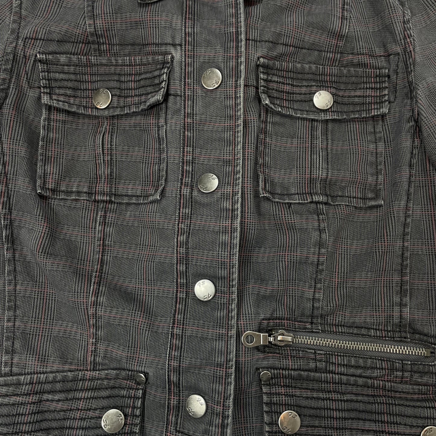 Fishbone Y2K Plaid Utility Jacket – UK 8