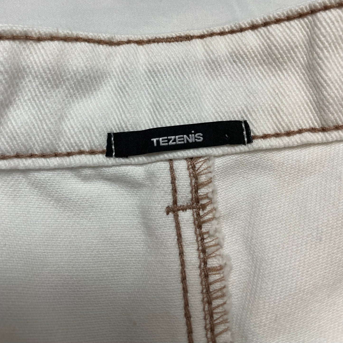 Tezenis Y2K Star Patch Flared Trousers – White/Brown - W31 / UK 12