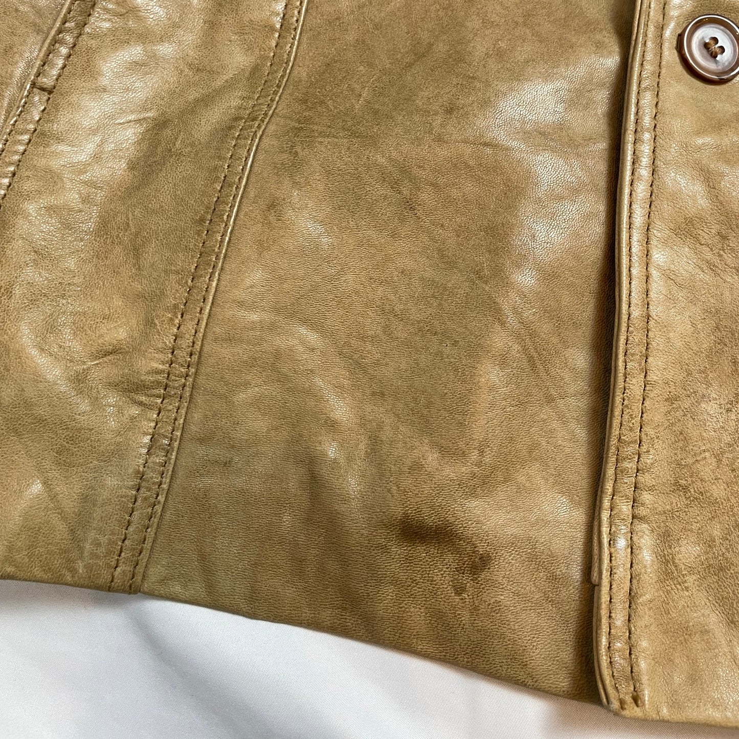 Vintage Different Tan Real Leather Jacket | Size L - XL