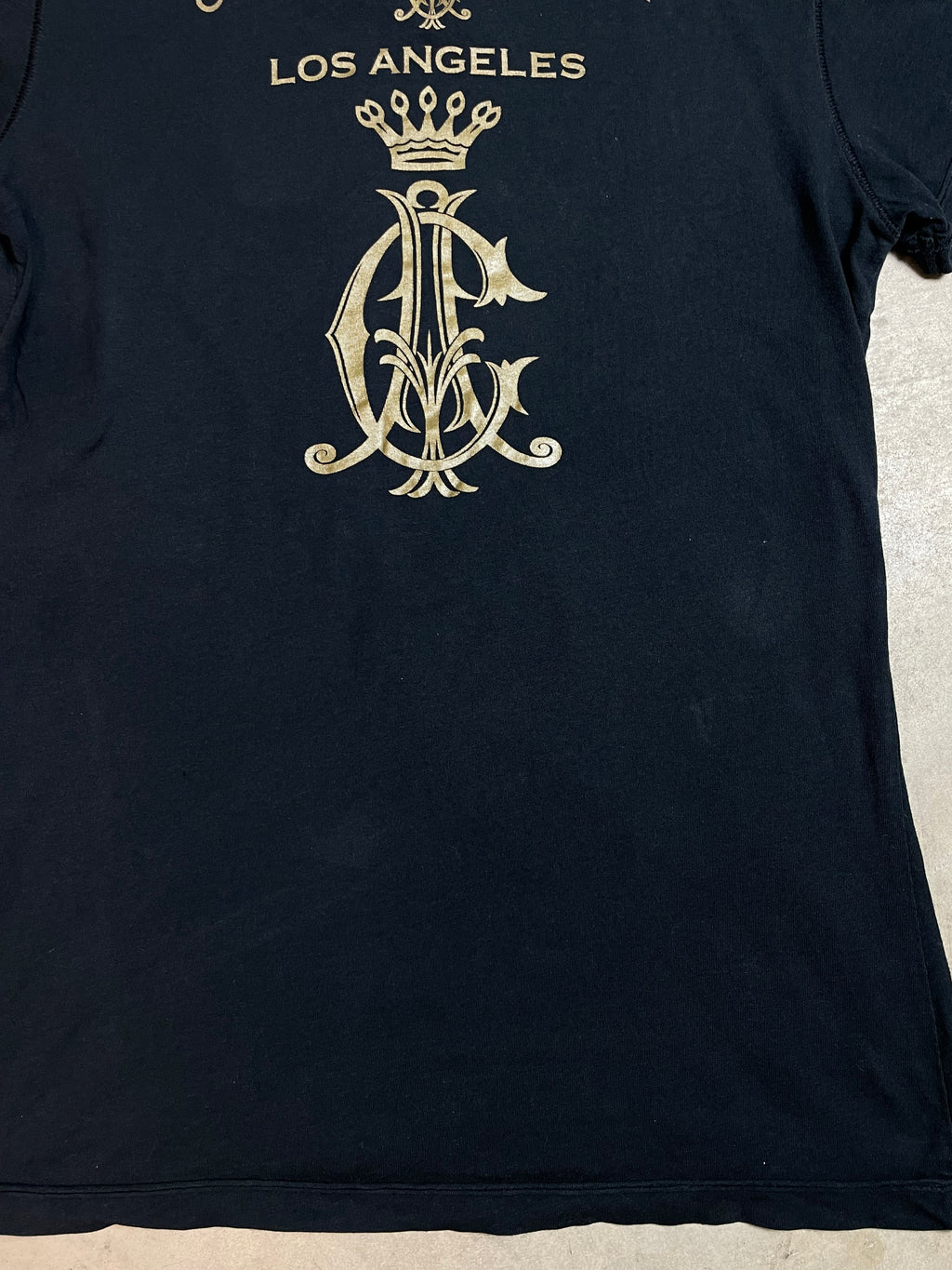 Vintage Y2K Christian Audigier Graphic V-Neck Tee | Best Fit UK 8