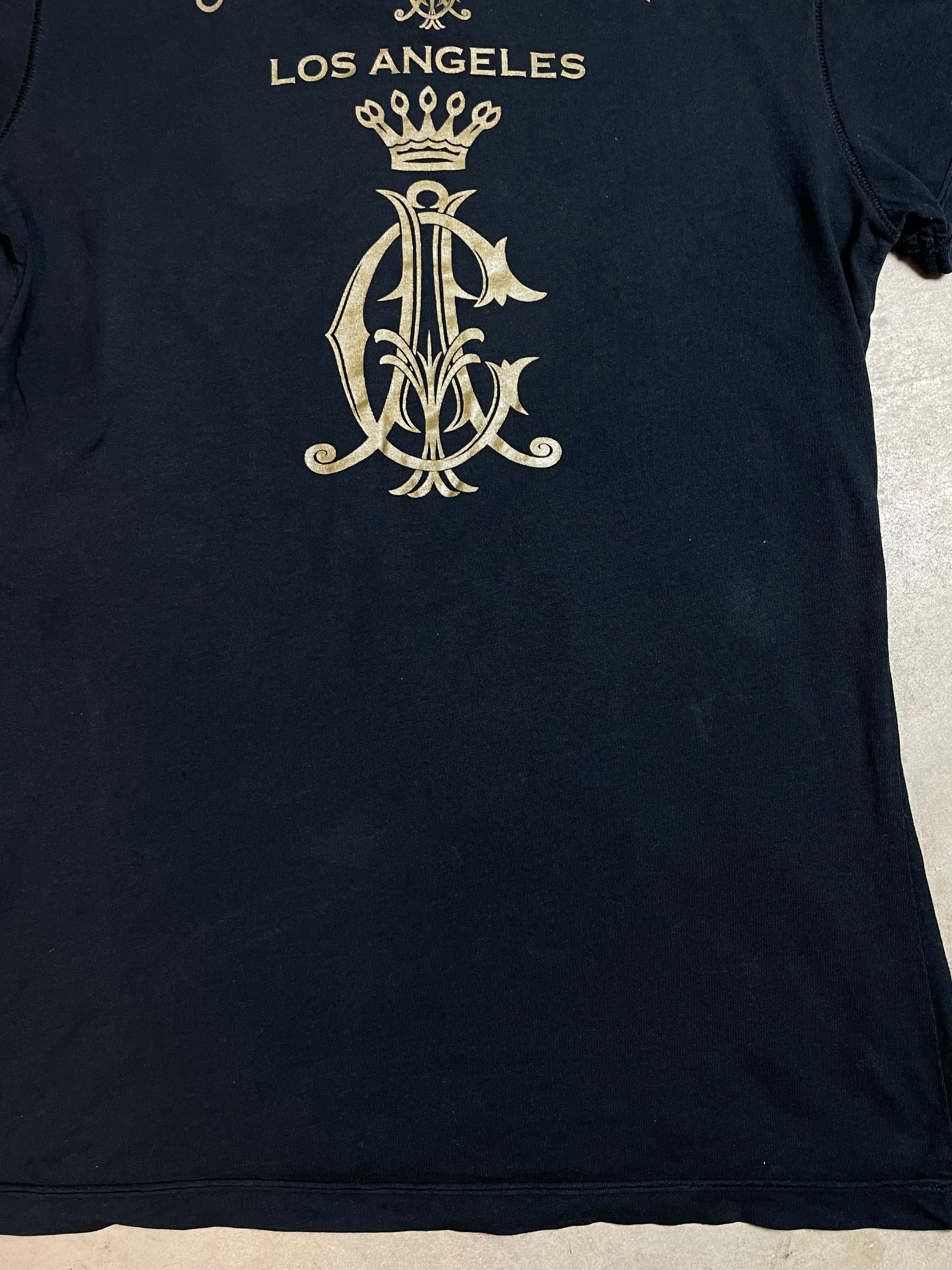 Vintage Y2K Christian Audigier Graphic V-Neck Tee | Best Fit UK 8