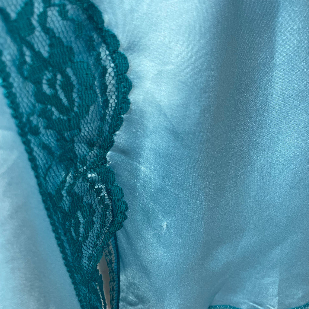 Y2K Victoria’s Secret Angels Blue Satin Lace Babydoll | Best Fit Size UK 8