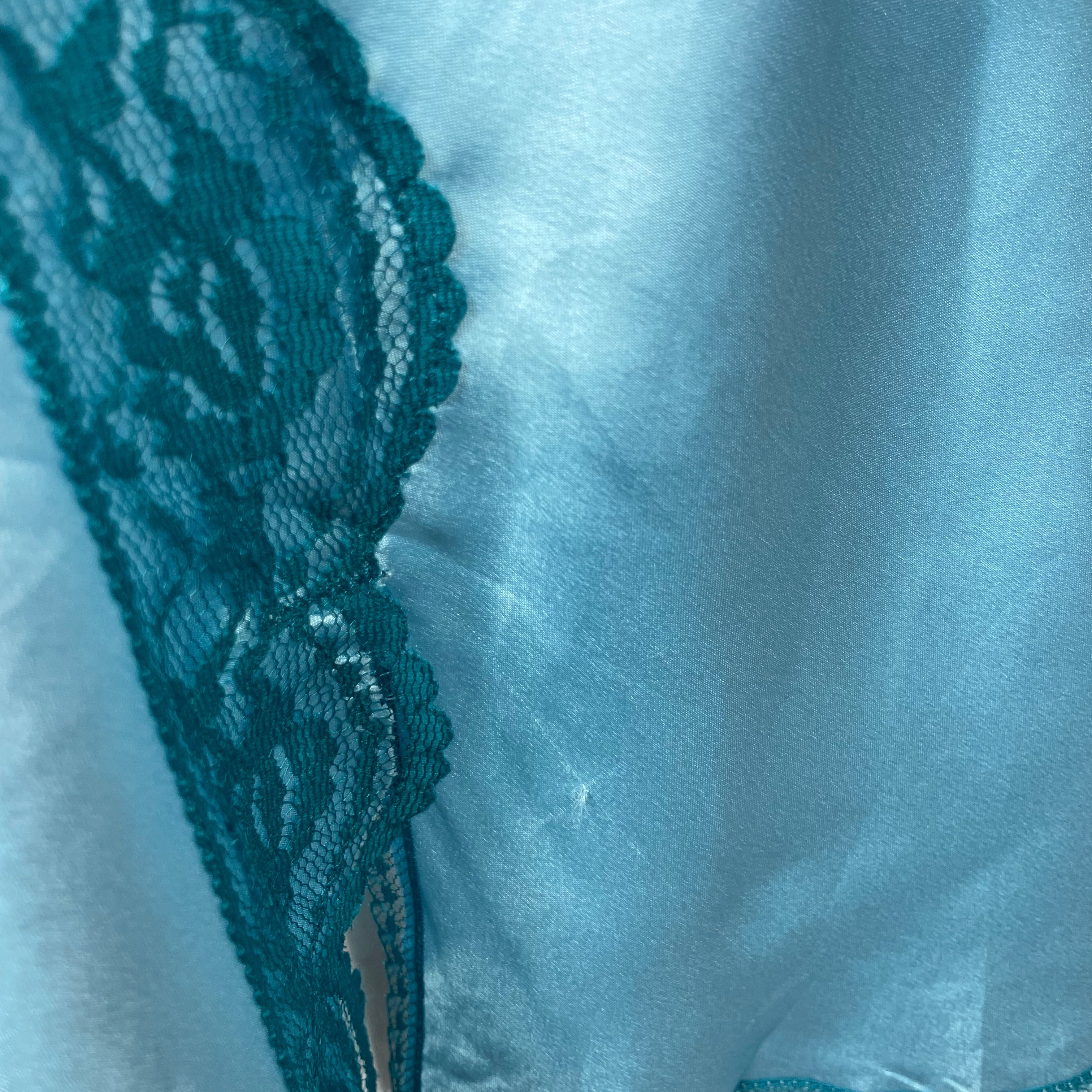 Y2K Victoria’s Secret Angels Blue Satin Lace Babydoll | Best Fit Size UK 8