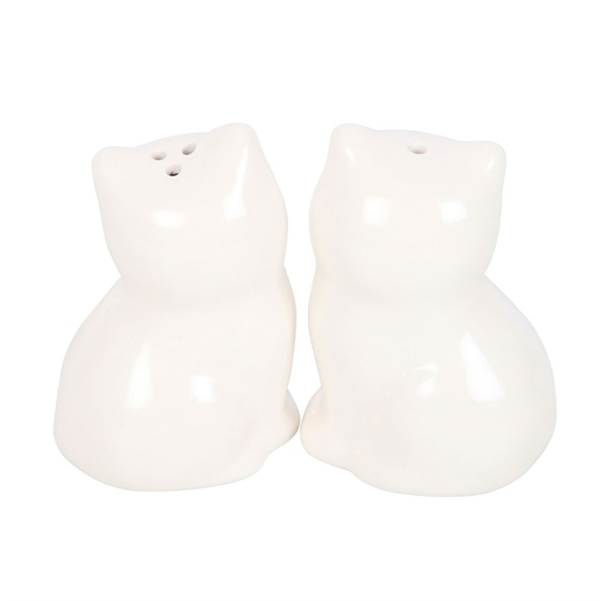 White Cat Shaped Salt and Pepper Shakers