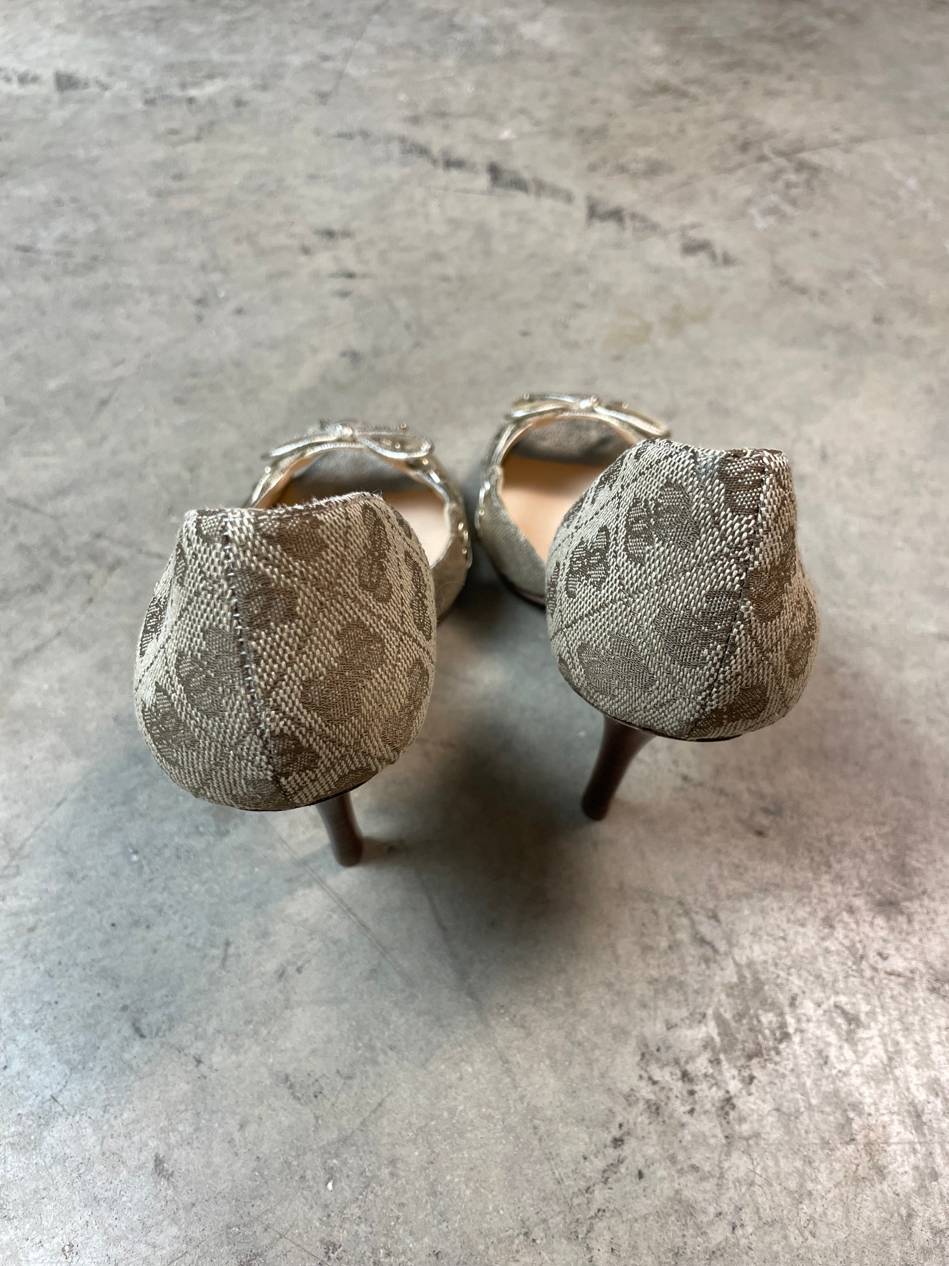 Vintage Y2K Guess Monogram Lace-Up Heels | UK 3.5