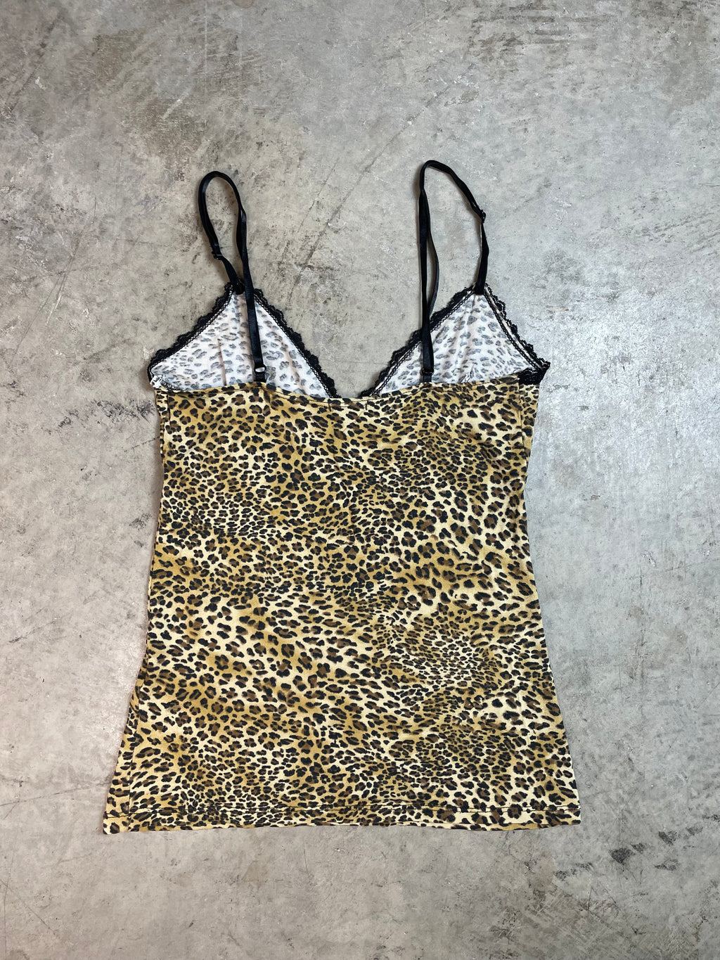 Vintage Y2K Pimkie Leopard Print Lace Trim Cami | Best Fit UK 6–8