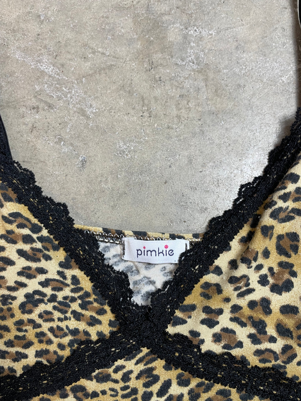 Vintage Y2K Pimkie Leopard Print Lace Trim Cami | Best Fit UK 6–8