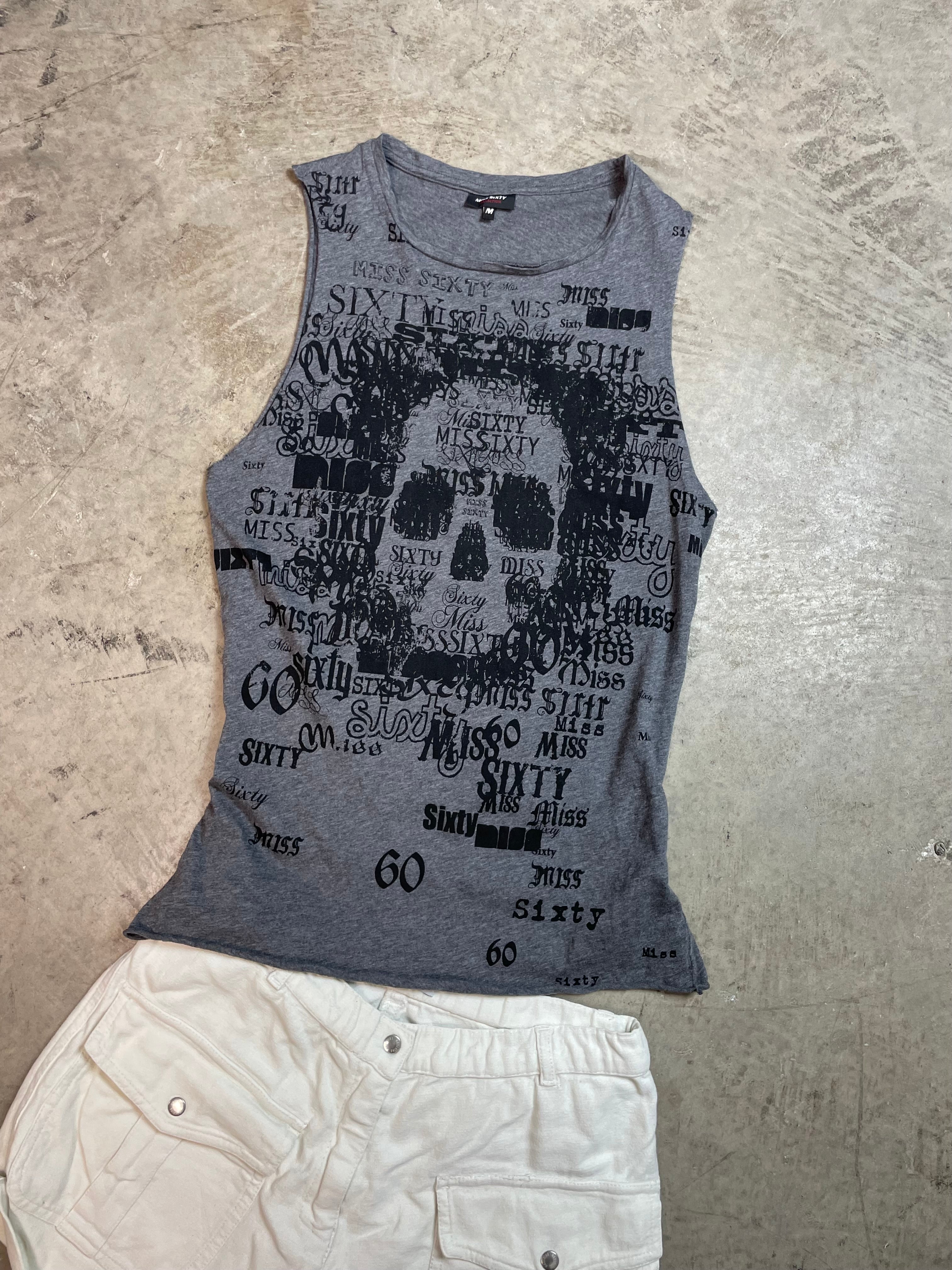 Rare Vintage Y2K Miss Sixty Graphic Tank Top | Best Fit UK 8