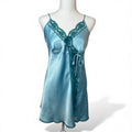Y2K Victoria’s Secret Angels Blue Satin Lace Babydoll | Best Fit Size UK 8