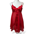 Y2K Victoria’s Secret Red Satin & Chiffon Babydoll With Bow | Best Fit Size UK 8