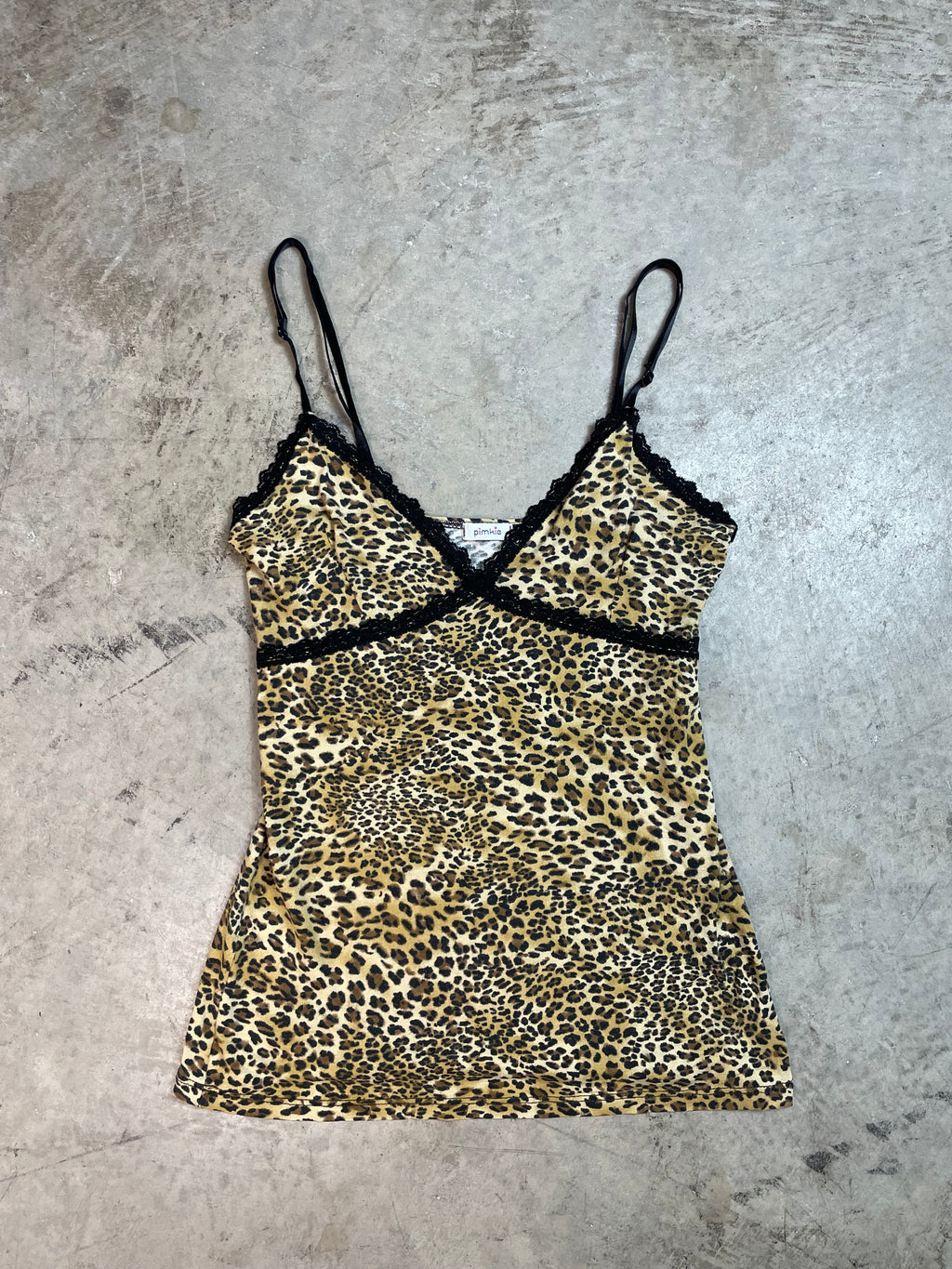 Vintage Y2K Pimkie Leopard Print Lace Trim Cami | Best Fit UK 6–8