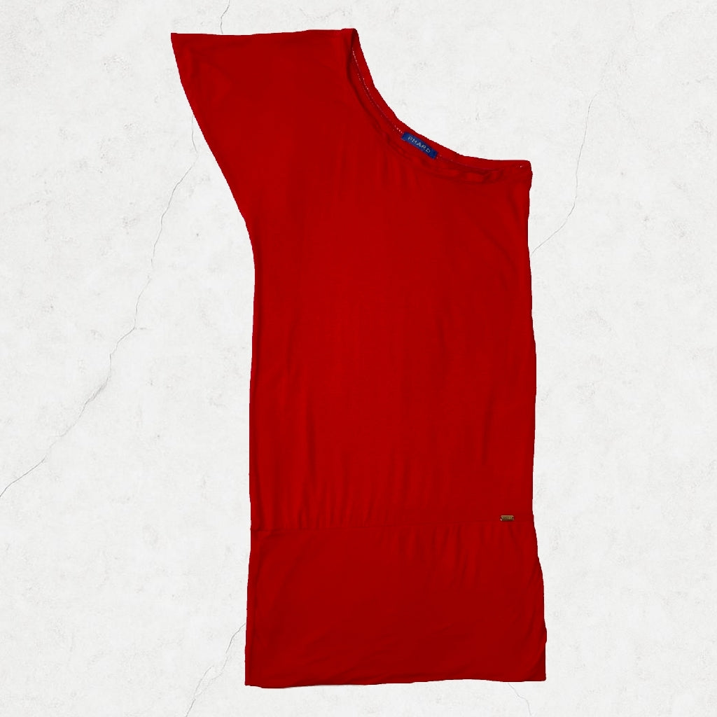 Phard One-Shoulder Red Mini Dress - Y2K Clubwear Icon