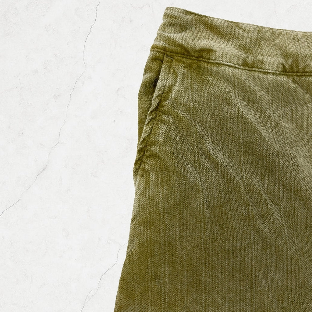 Trussardi Jeans Vintage Sage Green Cord Skirt – Mid-Length Y2K Chic