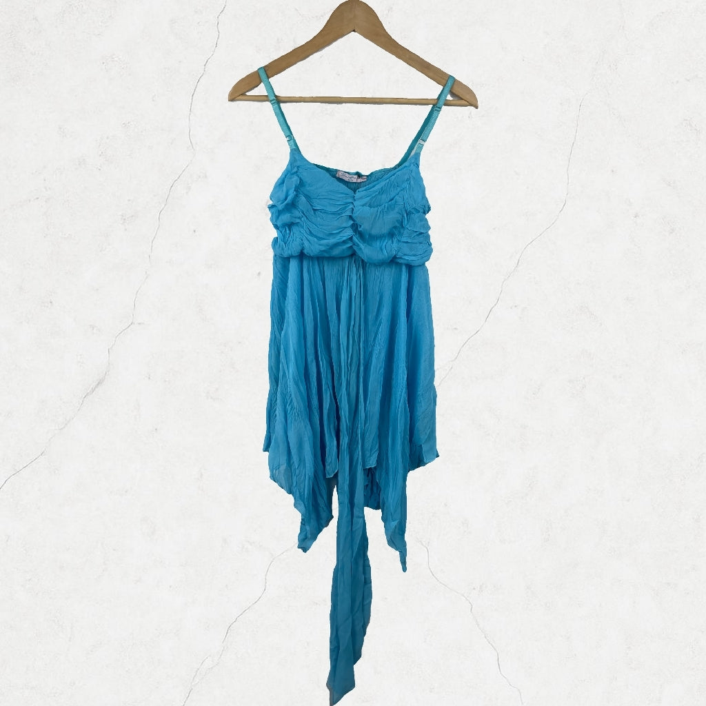 Electric Sky Handkerchief Hem Dress / Top