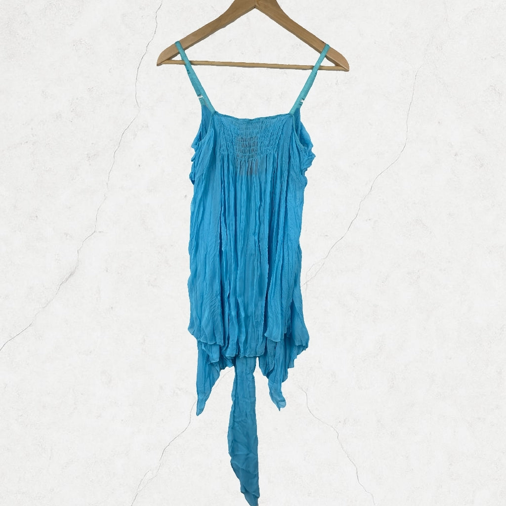 Electric Sky Handkerchief Hem Dress / Top