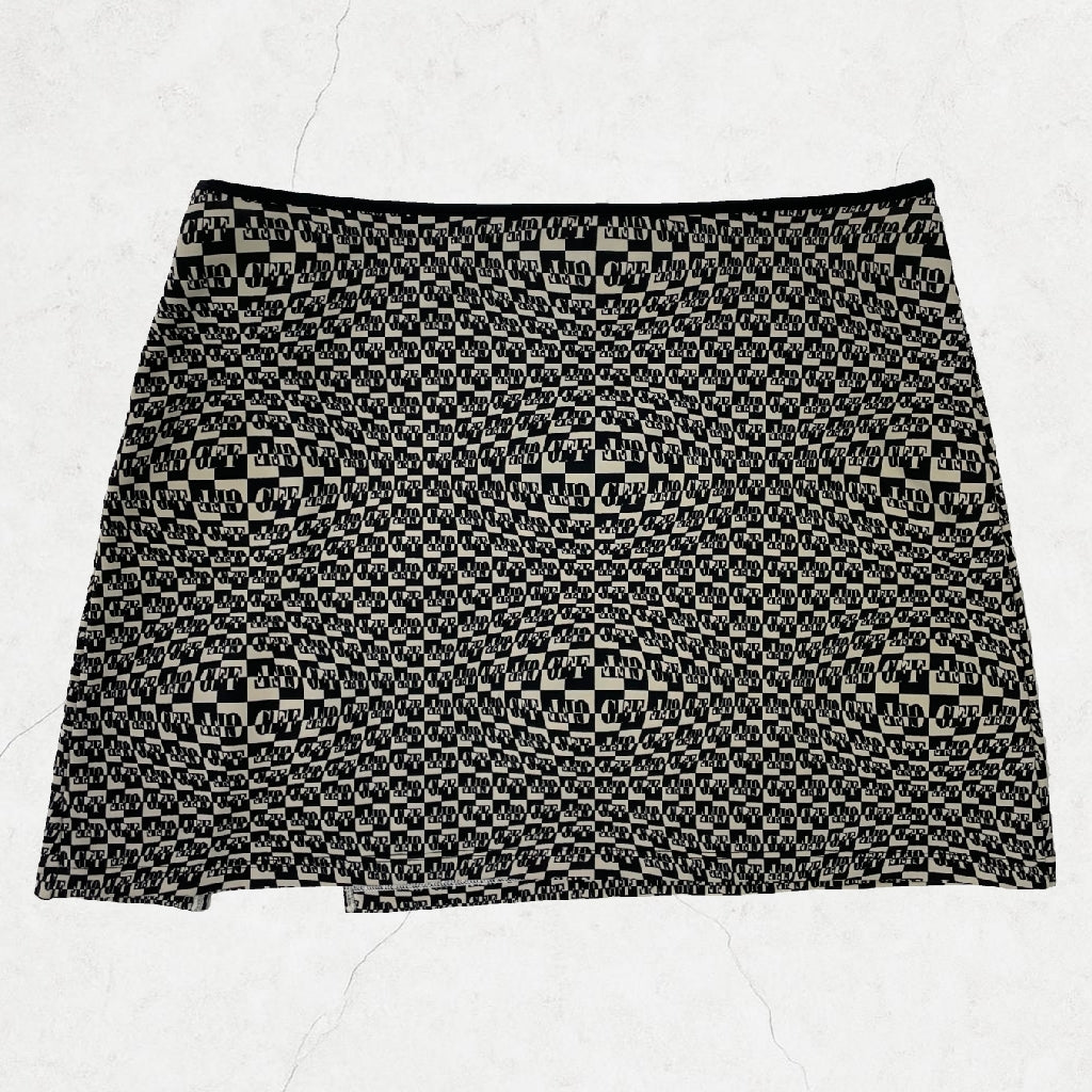 GFF Gianfranco Ferré Optical Illusion Mini Skirt – Monochrome Monogram