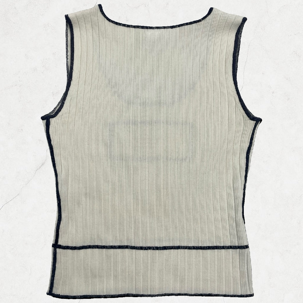 Tommy Hilfiger Y2K Logo Knit Tank Top | UK 8