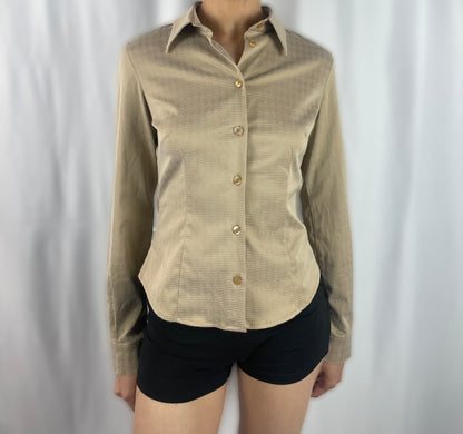 Byblos Blu Geometric Fitted Shirt - Made in Italy