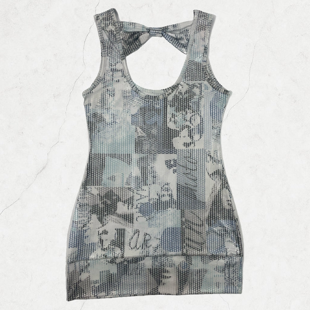 Y2K Jane Norman Sequin Illusion Mini Dress