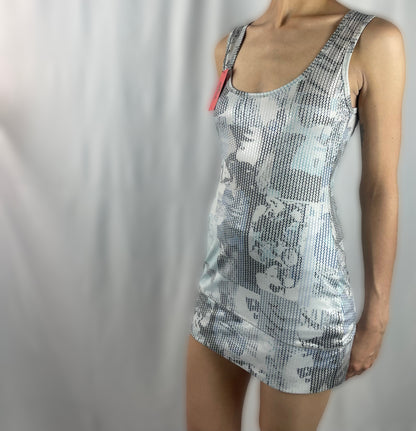 Y2K Jane Norman Sequin Illusion Mini Dress