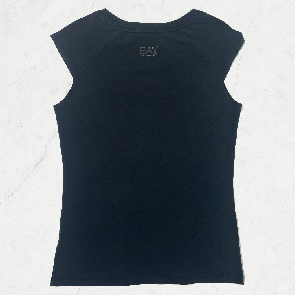 EA7 Emporio Armani Rhinestone Logo Fitted Tee - Navy