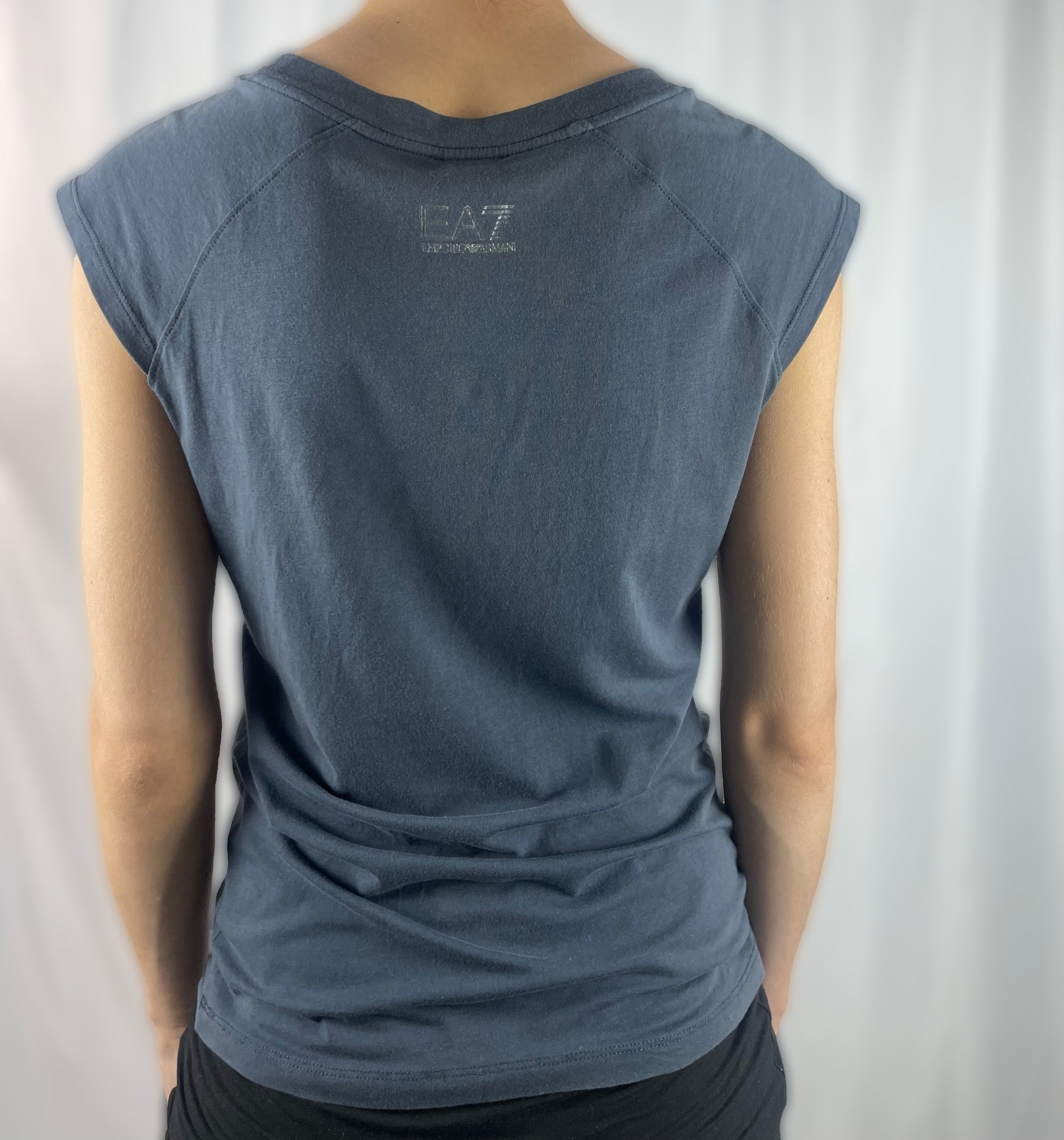 EA7 Emporio Armani Rhinestone Logo Fitted Tee - Navy