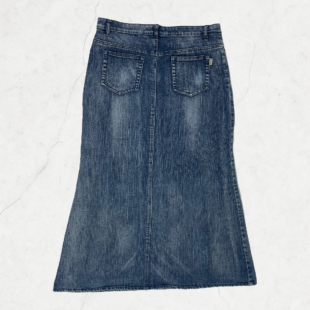 Vintage EAGAME Longline Fishtail Denim Skirt