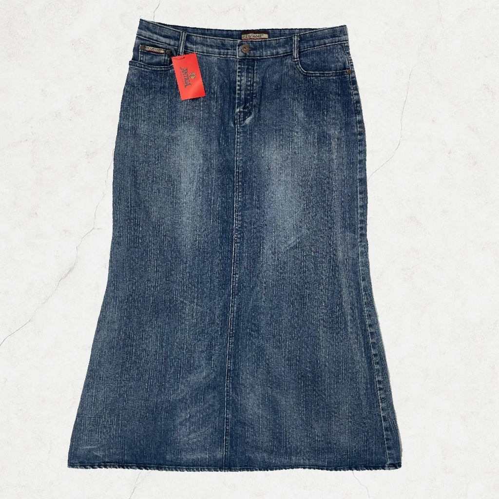 Vintage EAGAME Longline Fishtail Denim Skirt