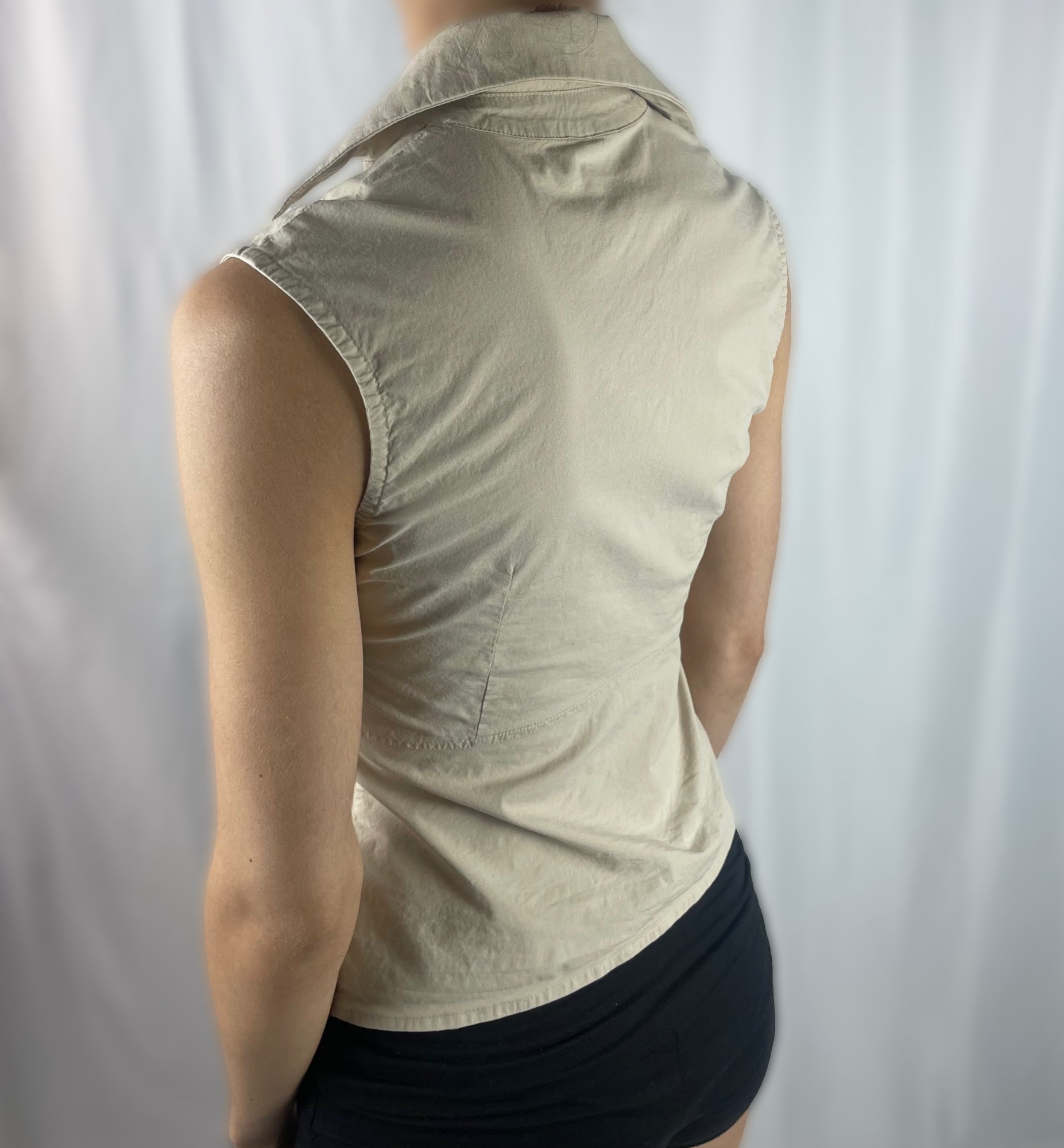 Gianfranco Ferré Jeans Beige Open-Front Shirt