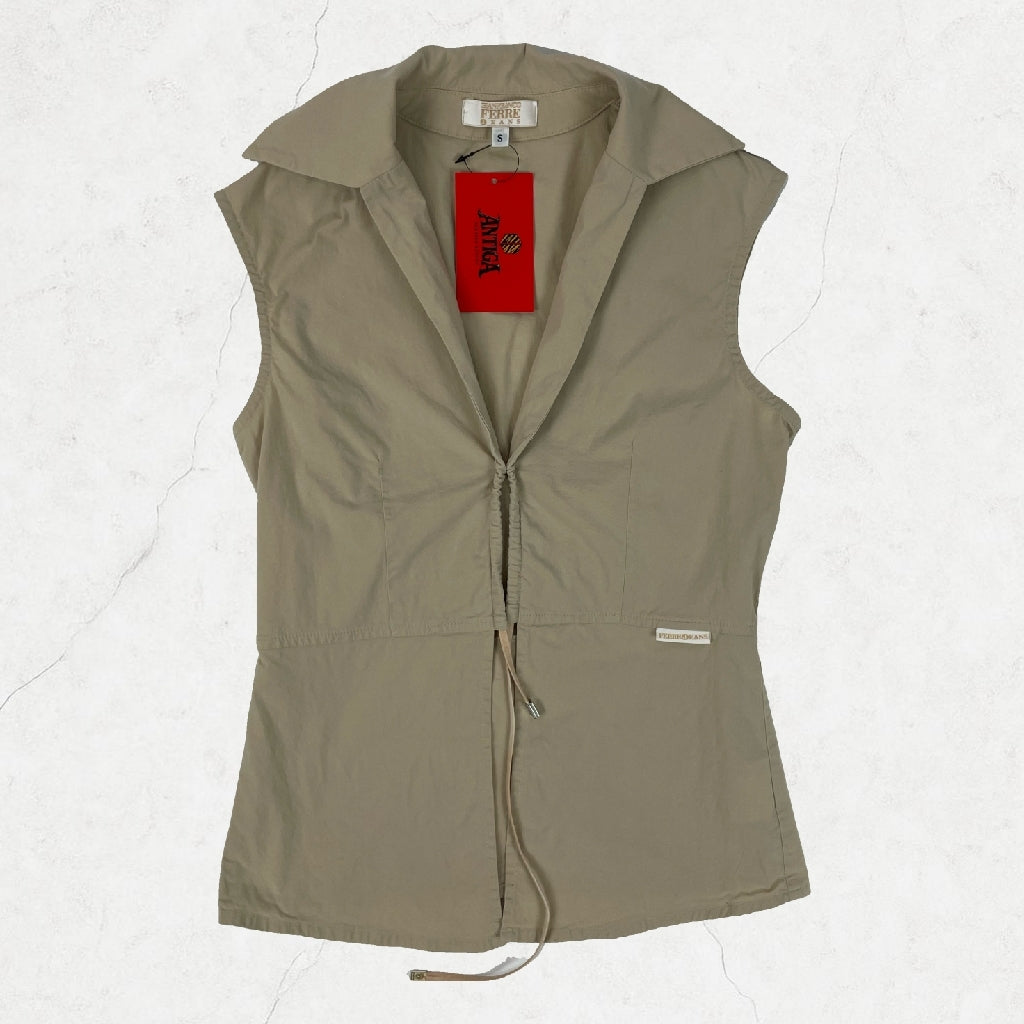 Gianfranco Ferré Jeans Beige Open-Front Shirt