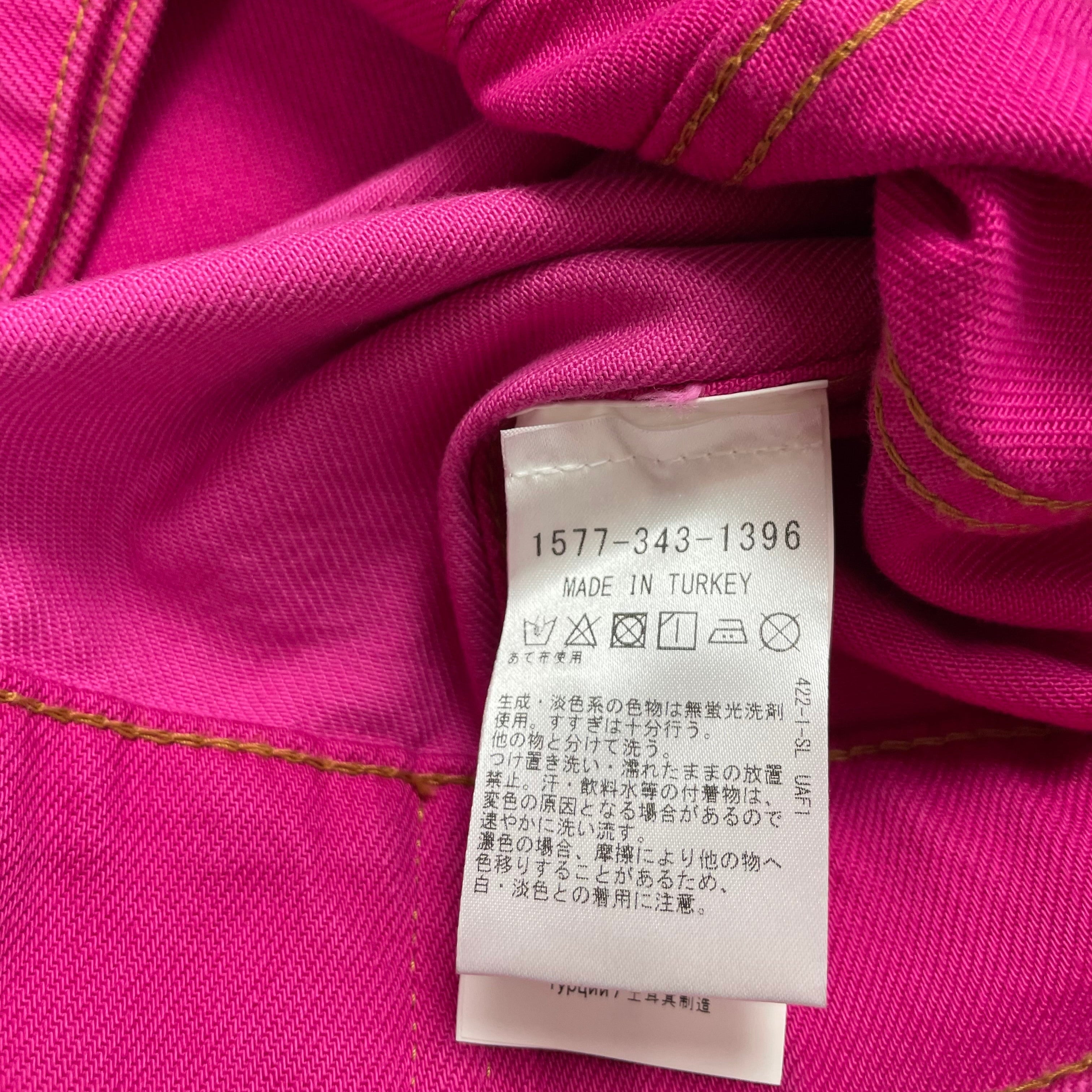 GANNI Two-Tone Pink Cropped Denim Jacket – Size 34 (UK 6–8)