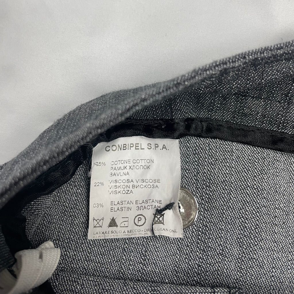 Y2K Little Princess Grey Pleated Mini Skirt with Crystal Charm | UK 6