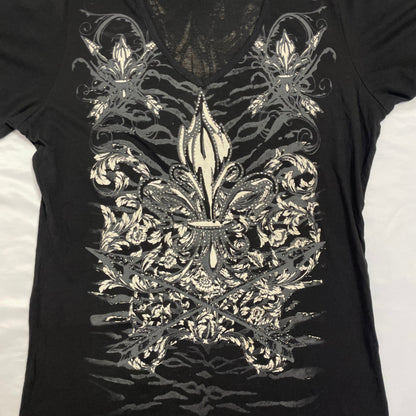 Vintage Y2K Liberty Wear Rhinestone Graphic Tee | Best Fit UK 12-14