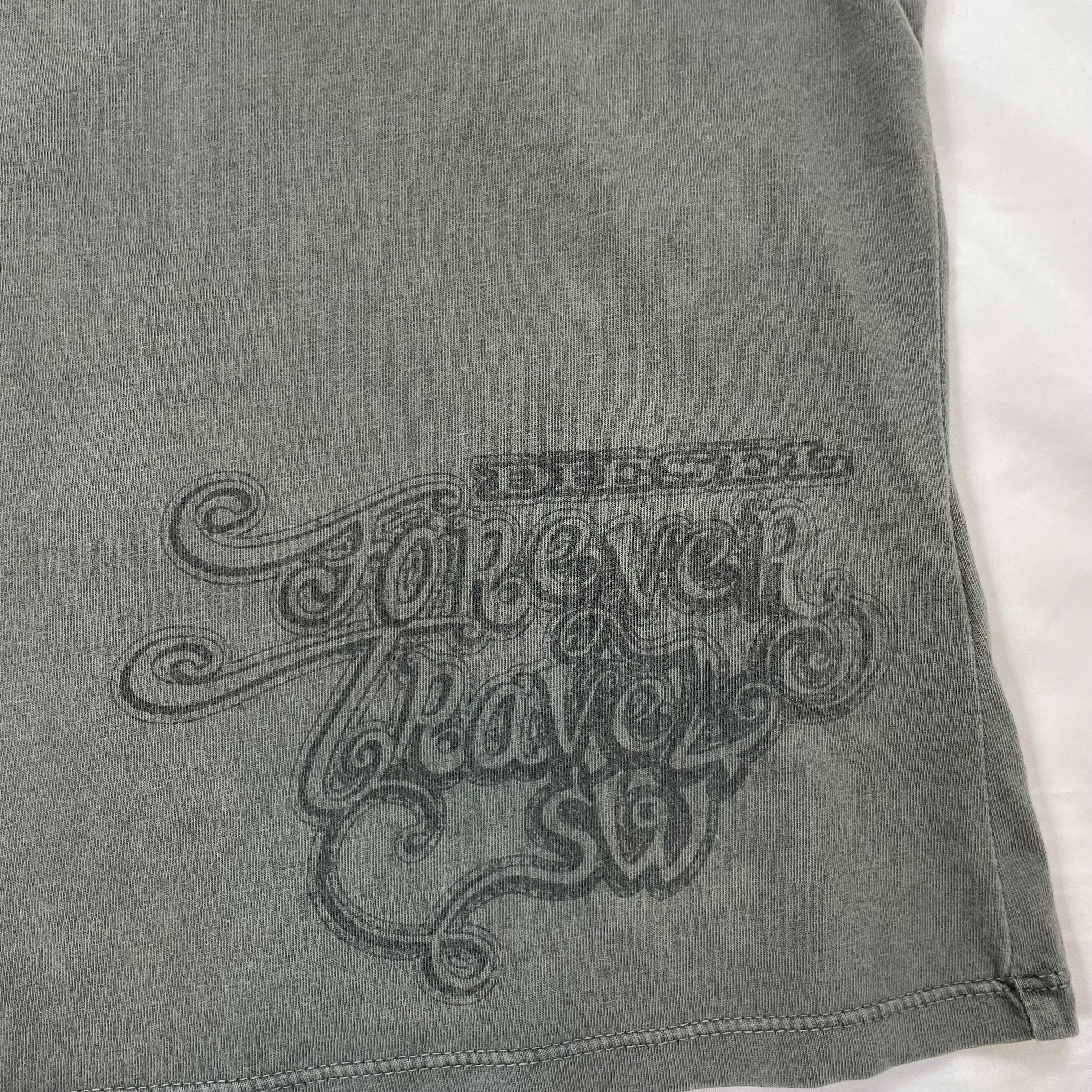 Y2K Diesel "Forever Brave" Graphic Tank Top - UK 8