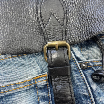 Vintage Upcycled Levi’s Denim & Leather Backpack - Made in Italy