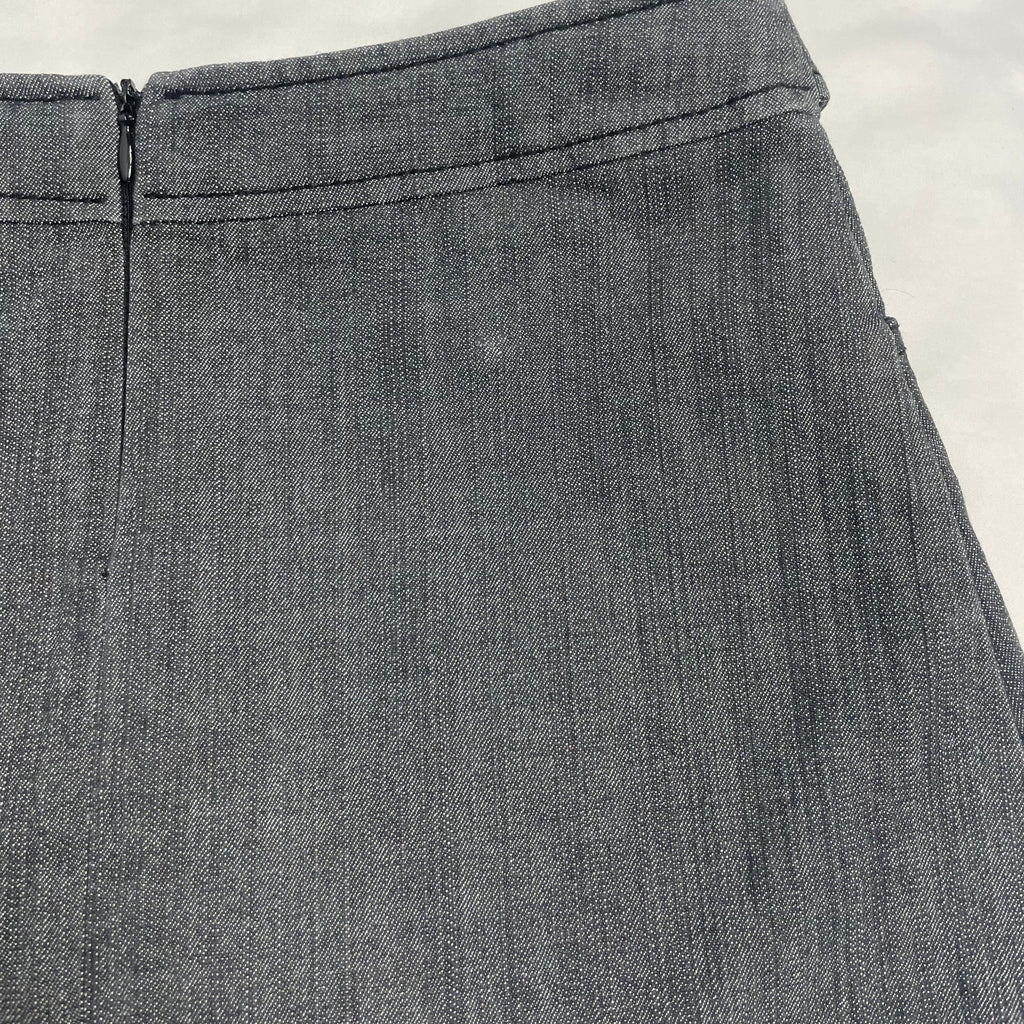 Y2K Little Princess Grey Pleated Mini Skirt with Crystal Charm | UK 6