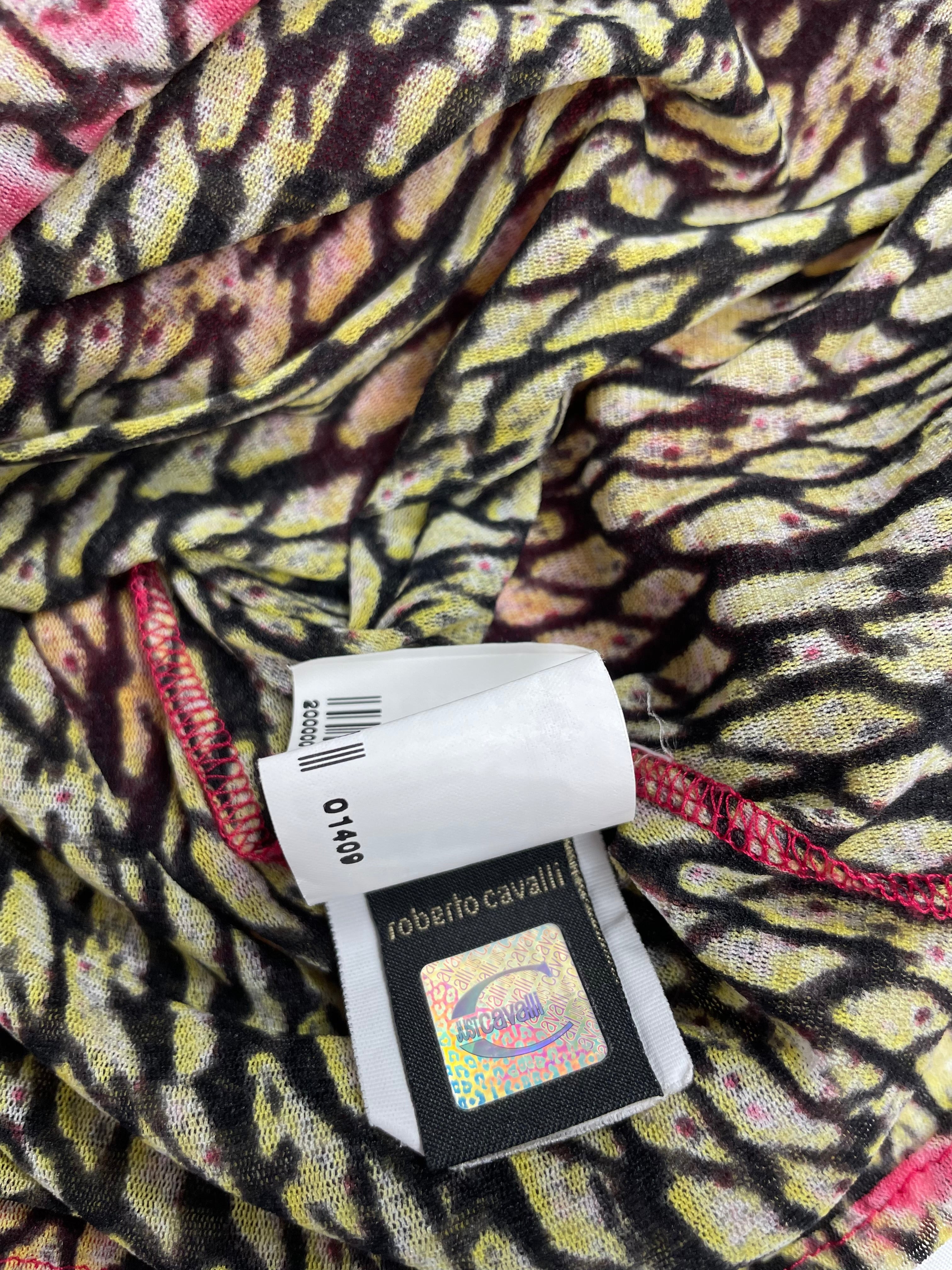 Rare Y2K Just Cavalli Draped Print Top - Best Fit UK 10