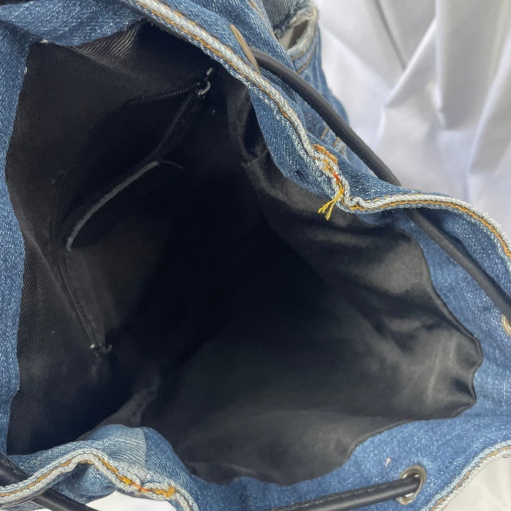 Vintage Upcycled Levi’s Denim & Leather Backpack - Made in Italy