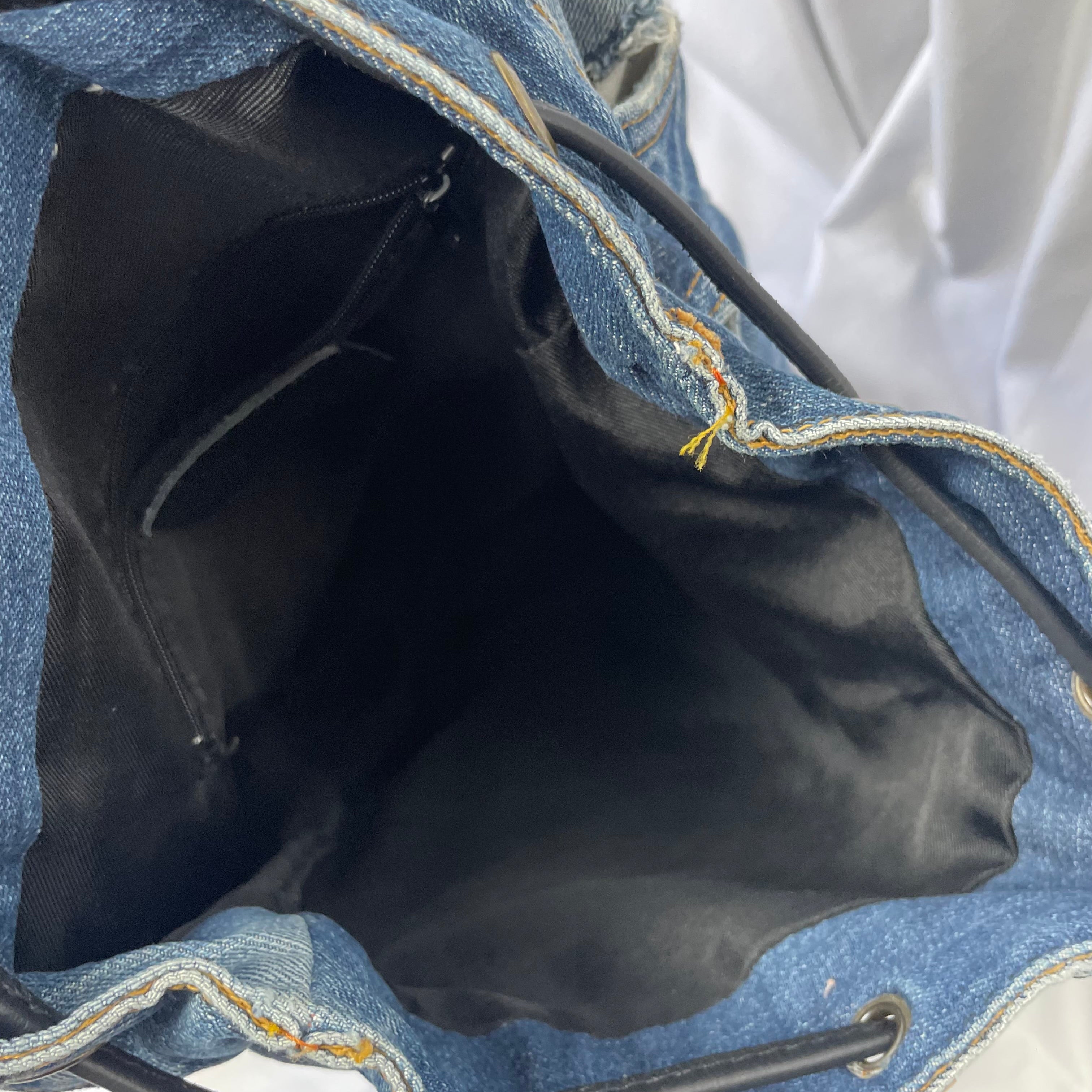 Vintage Upcycled Levi’s Denim & Leather Backpack - Made in Italy