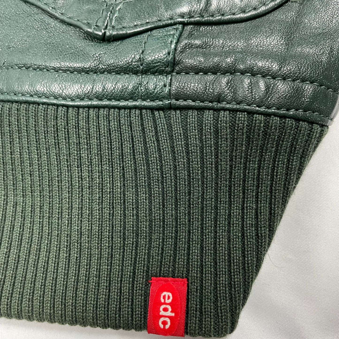 EDC by Esprit Y2K Genuine Leather Bomber Jacket (Flight Style) - UK 8