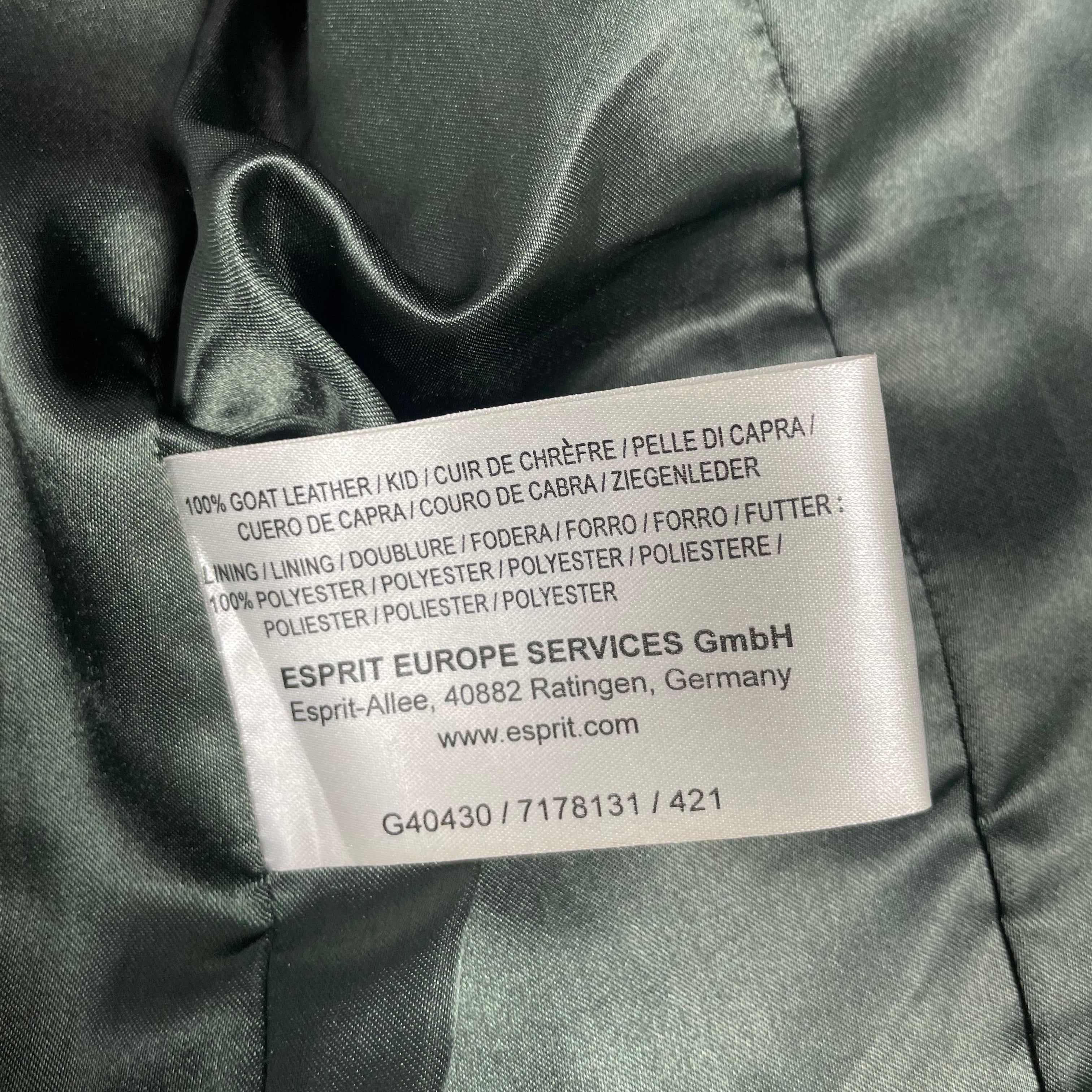 EDC by Esprit Y2K Genuine Leather Bomber Jacket (Flight Style) - UK 8