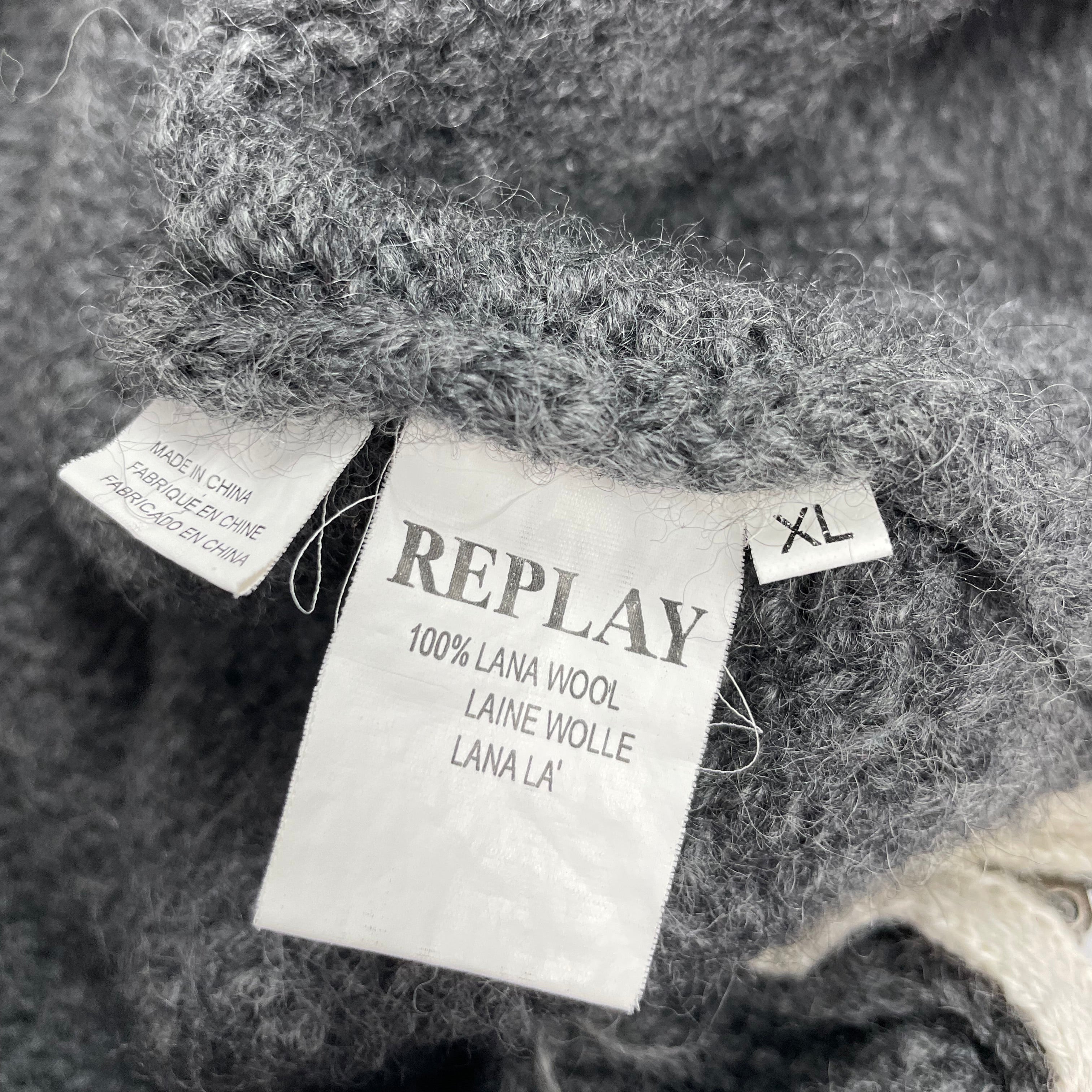 Rare Replay Y2K Wool Logo Knit Zip Vest - Best Fit UK 14