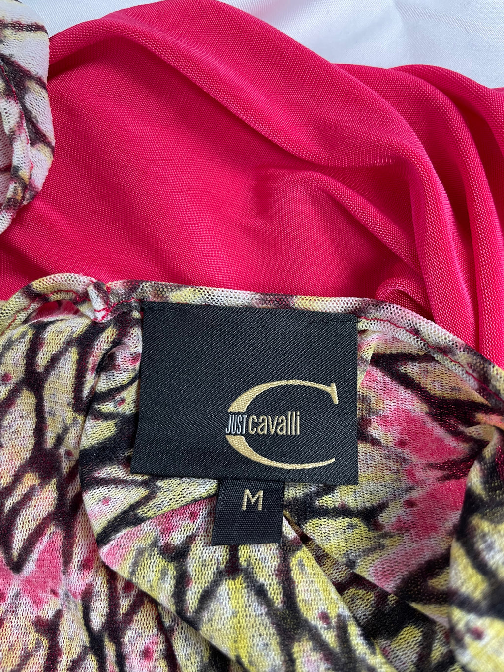 Rare Y2K Just Cavalli Draped Print Top - Best Fit UK 10