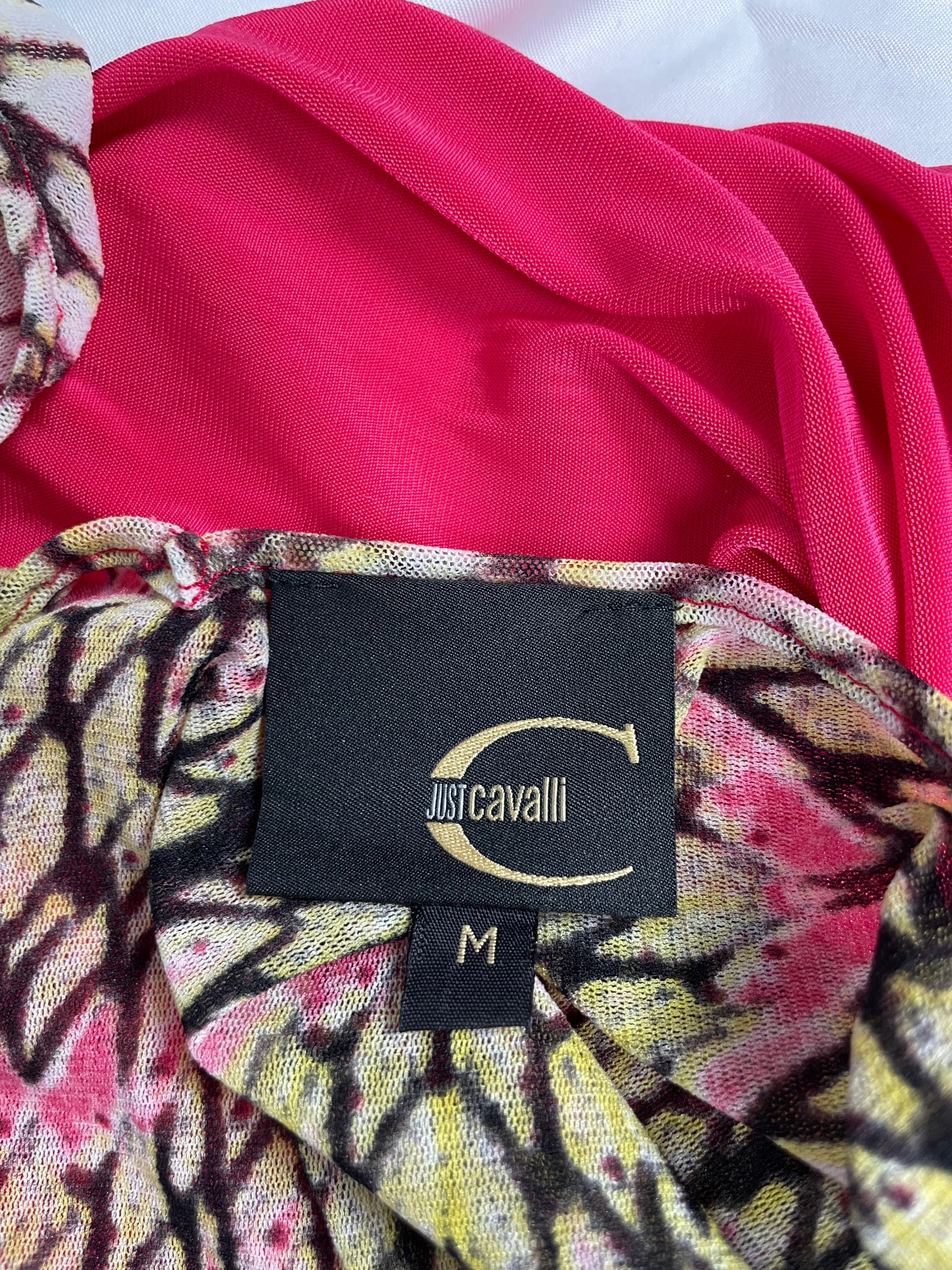 Rare Y2K Just Cavalli Draped Print Top - Best Fit UK 10