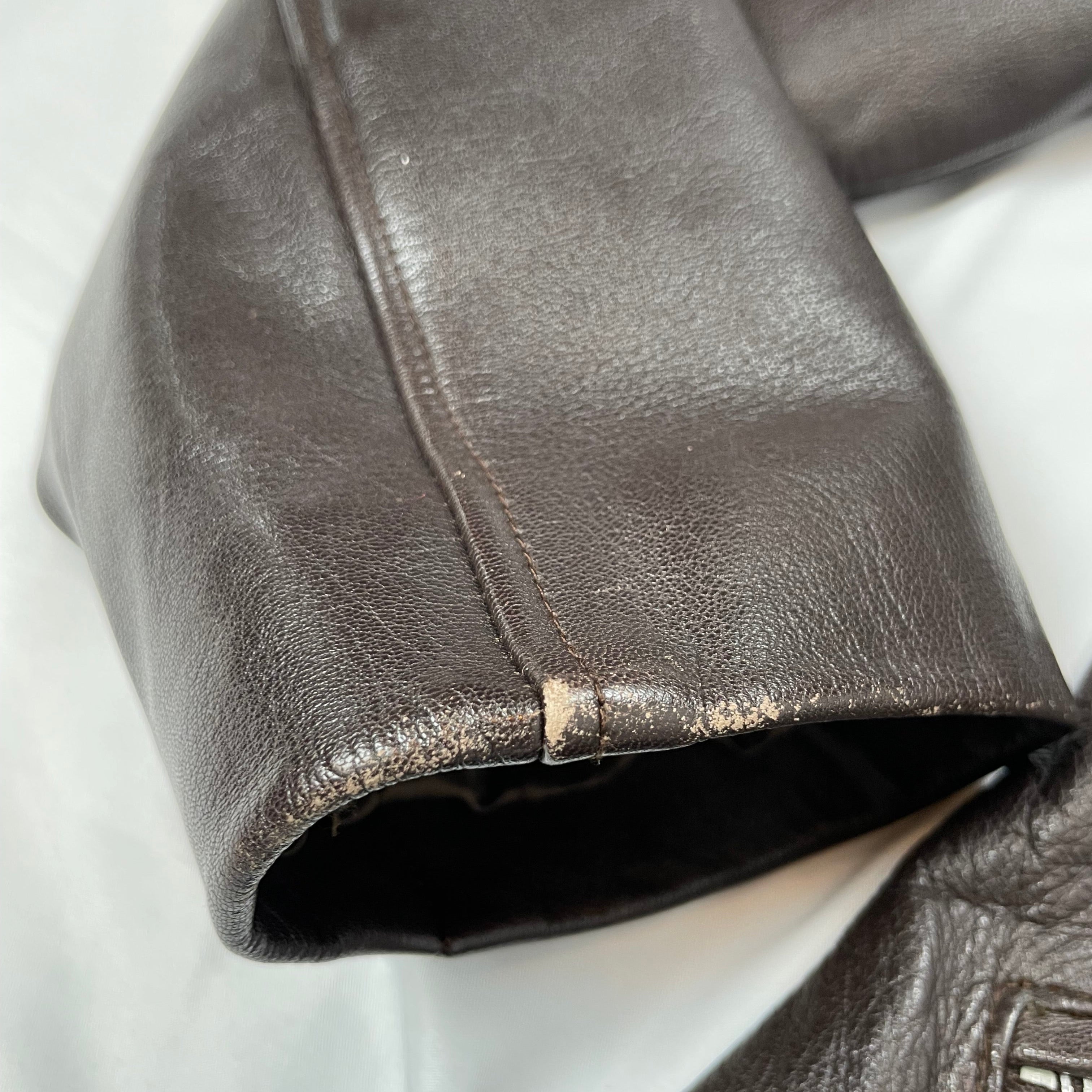 Vintage Stefanel Brown Real Leather Jacket - UK 8