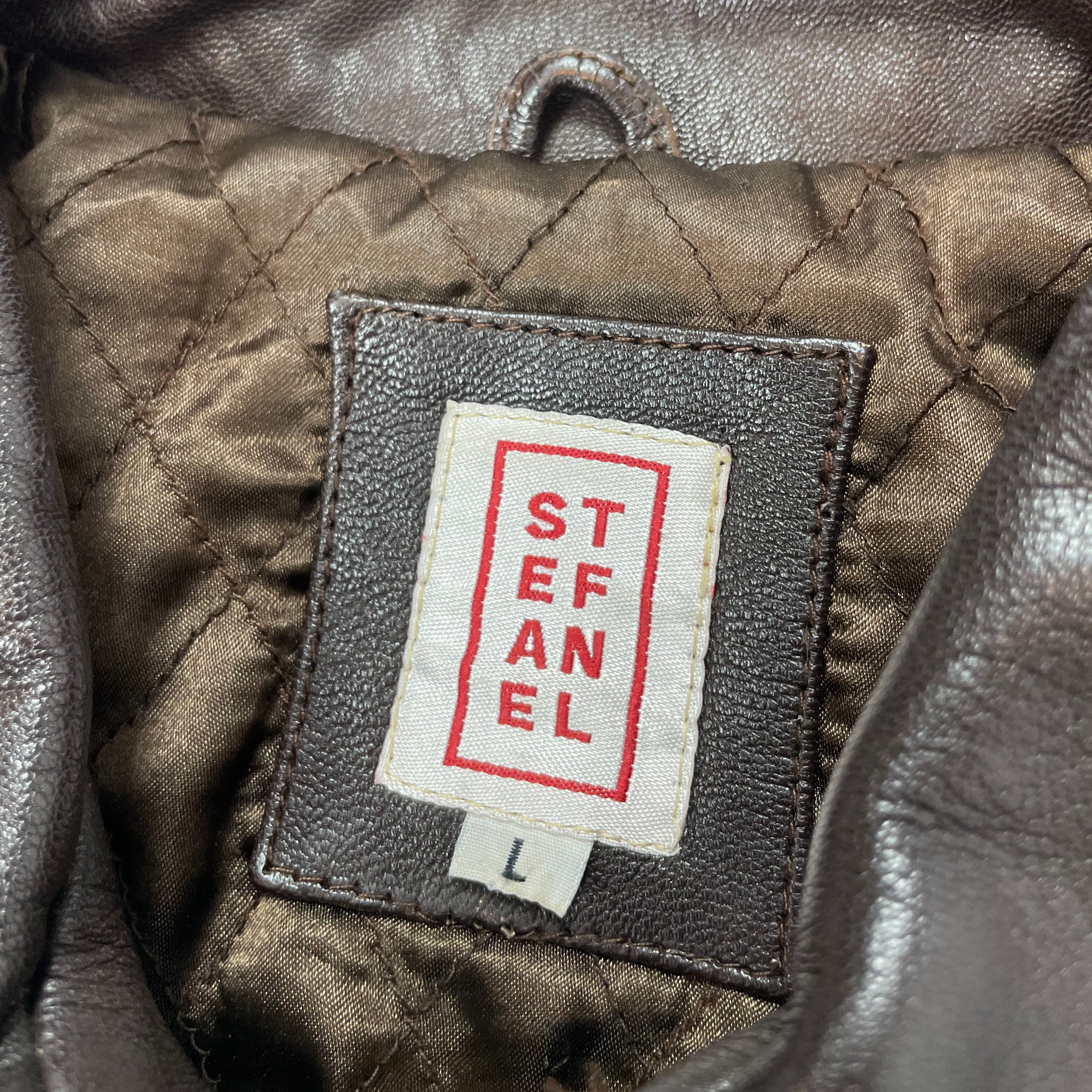 Vintage Stefanel Brown Real Leather Jacket - UK 8