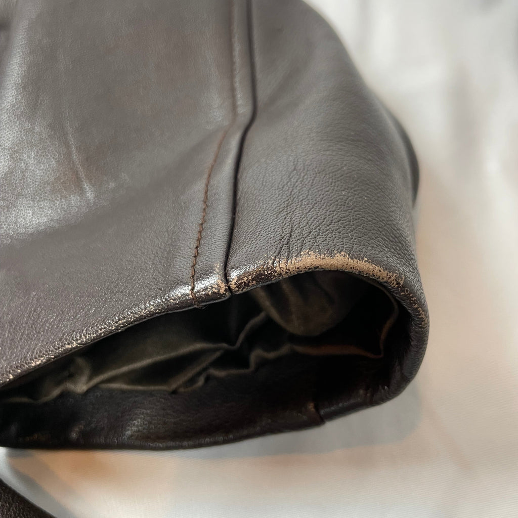 Vintage Stefanel Brown Real Leather Jacket - UK 8