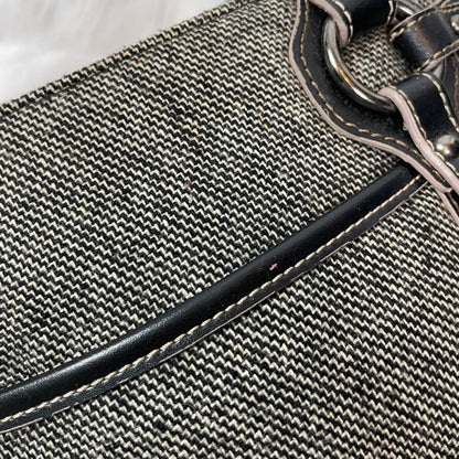 Vintage Black & Grey Canvas Tote Bag From Japan