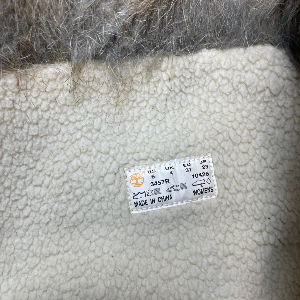 Timberland Faux Fur Buckle Winter Boots (Brown, UK 3 fit)